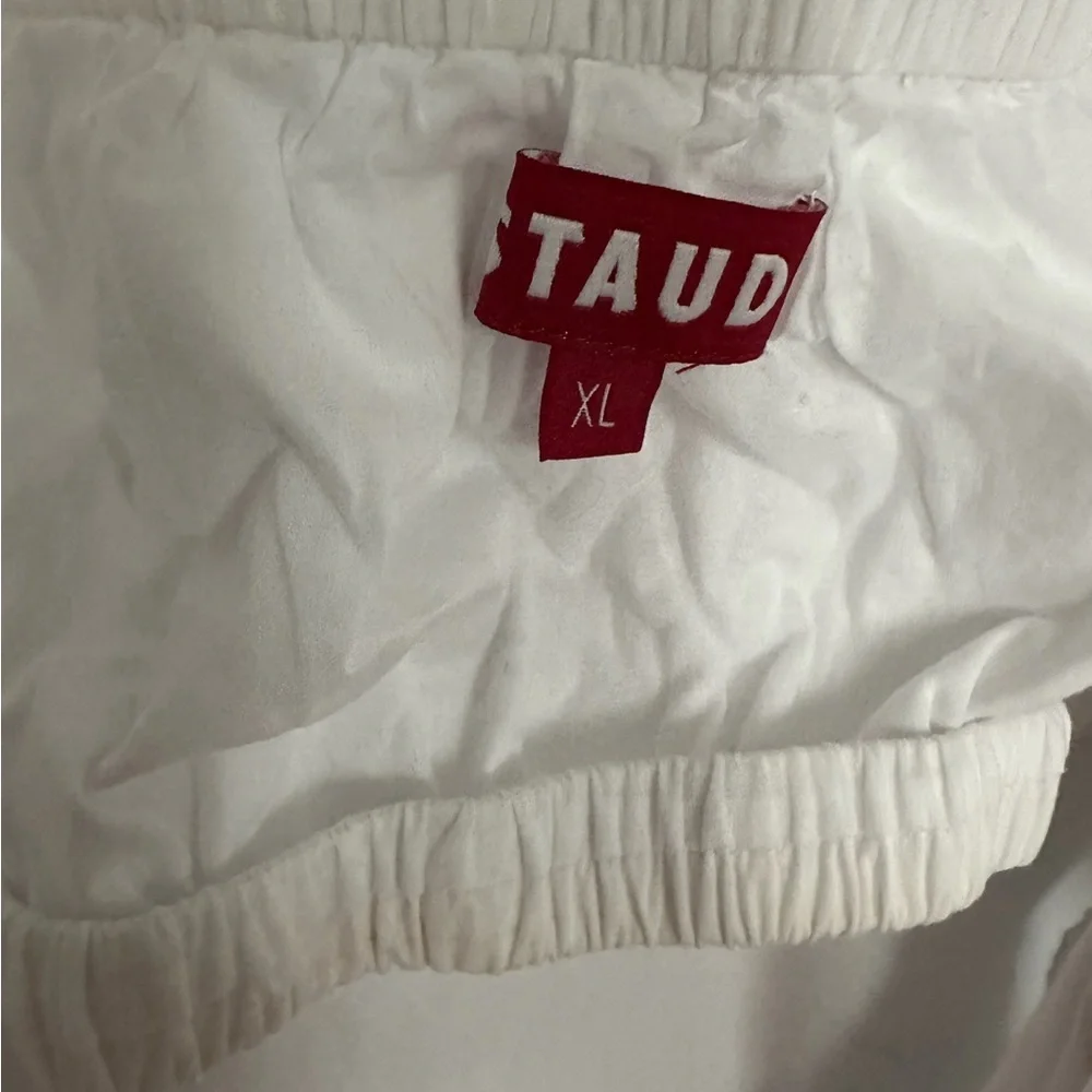 NWT Staud Carina Cut Out Puff Sleeves Midi Dress Size XL White Romantic Feminine - Picture 14 of 15